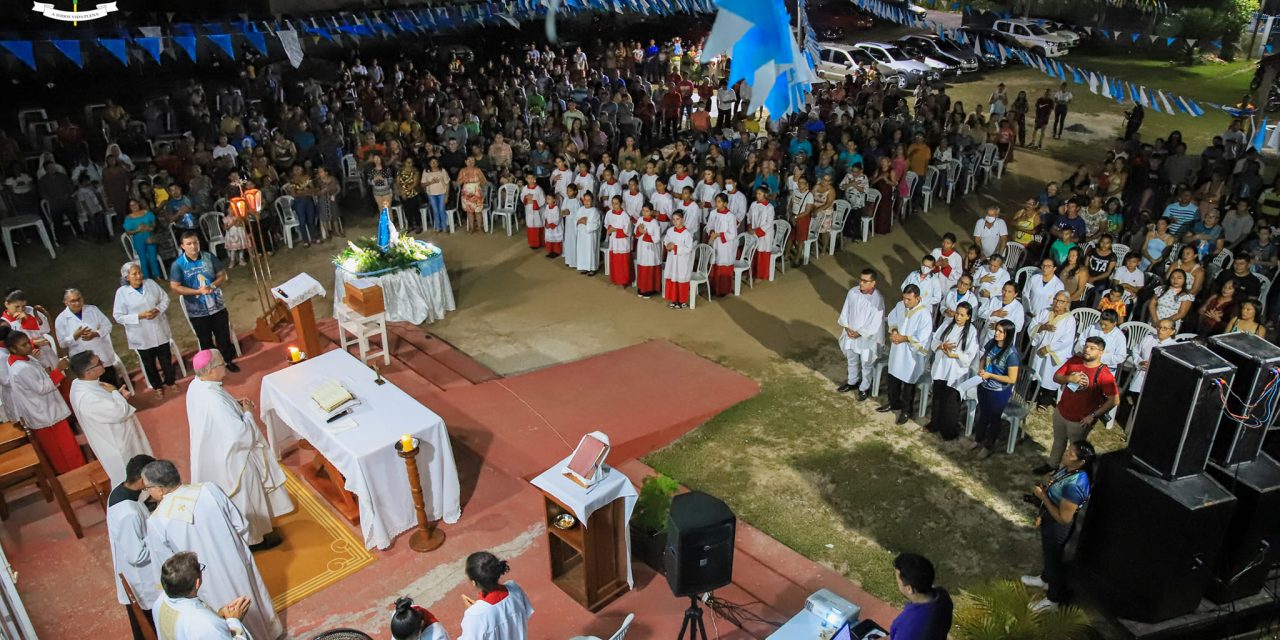 Diocese de Óbidos : Lançamento da Pedra Fundamental é marco histórico para Área Missionária Nossa Senhora das Graças, em Oriximiná.