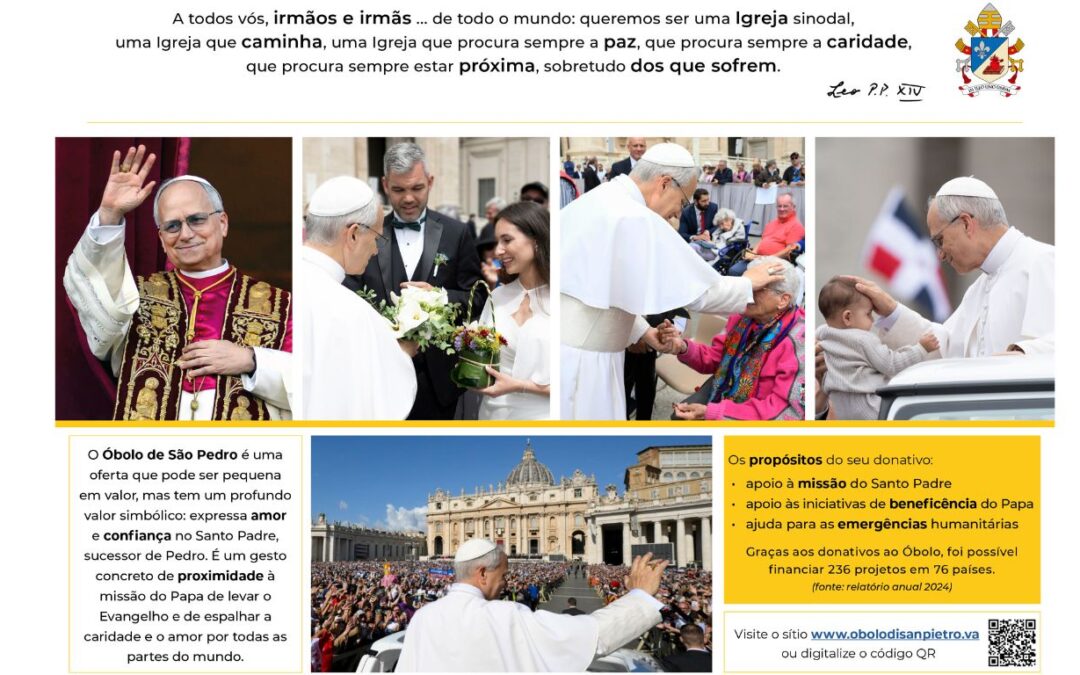 AJUDE LEÃO XIV NA SUA MISSÃO, DOANDO AO ÓBOLO DE SÃO PEDRO