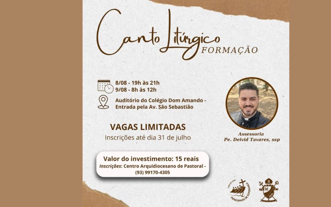 INSCRIÇÕES ABERTAS PARA ‘FORMAÇÃO PARA CANTO LITÚRGICO’ DA ARQUIDIOCESE DE SANTARÉM