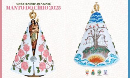 DOM JULIO AKAMINE APRESENTA O MANTO DA IMAGEM PEREGRINA DE NOSSA SENHORA DE NAZARÉ PARA  O CÍRIO 2025