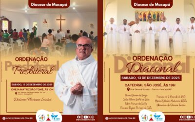 DIOCESE DE MACAPÁ ANUNCIA ORDENAÇÕES DIACONAIS E PRESBITERAL EM DEZEMBRO
