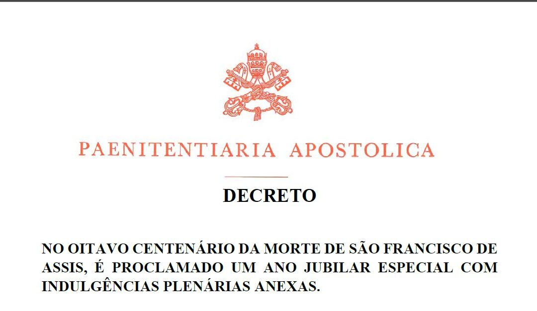 LEIA NA INTEGRA O DECRETO DA PROCLAMAÇÃO DO ANO JUBILAR DE SÃO FRANCISCO DE ASSIS – 2026/2027