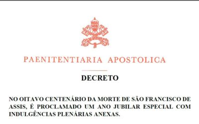 LEIA NA INTEGRA O DECRETO DA PROCLAMAÇÃO DO ANO JUBILAR DE SÃO FRANCISCO DE ASSIS – 2026/2027