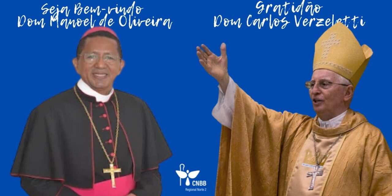 DOM IRINEU ROMAN ACOLHE DOM MANOEL DE OLIVEIRA BISPO NOMEADO PARA A DIOCESE DE CASTANHAL E AGRADECE LEGADO DE DOM CARLOS VERZELETTI
