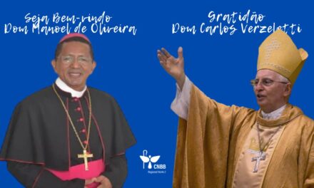 DOM IRINEU ROMAN ACOLHE DOM MANOEL DE OLIVEIRA BISPO NOMEADO PARA A DIOCESE DE CASTANHAL E AGRADECE LEGADO DE DOM CARLOS VERZELETTI